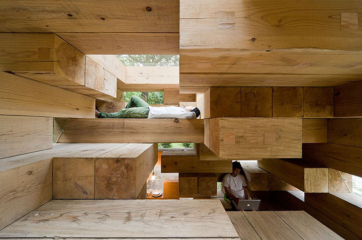 The floor becomes the chair, the ceiling becomes the floor, the wall becomes the structure and vice versa