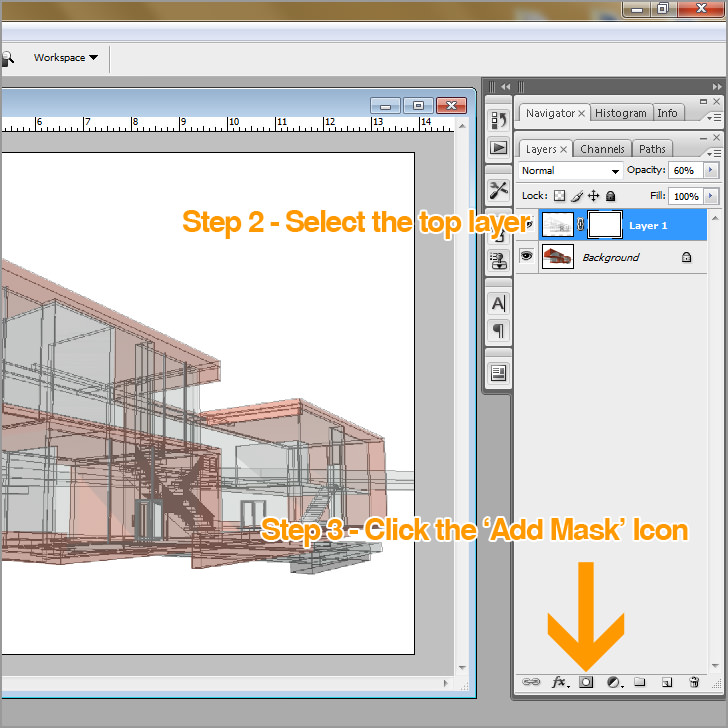 Gradient Masks over AutoCAD with