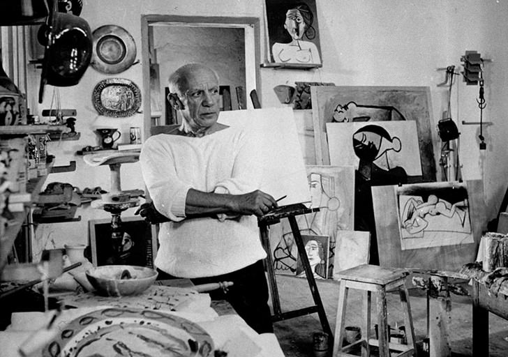 毕加索工作室1953年创意和成功人士的工作空间