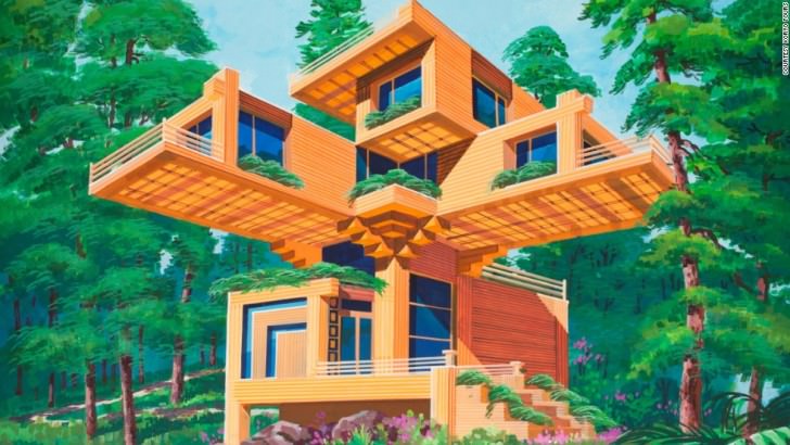 A riverside guesthouse designed by North Korean architects called 